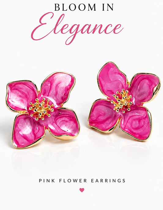 Stain steel Flower earrings sping trend