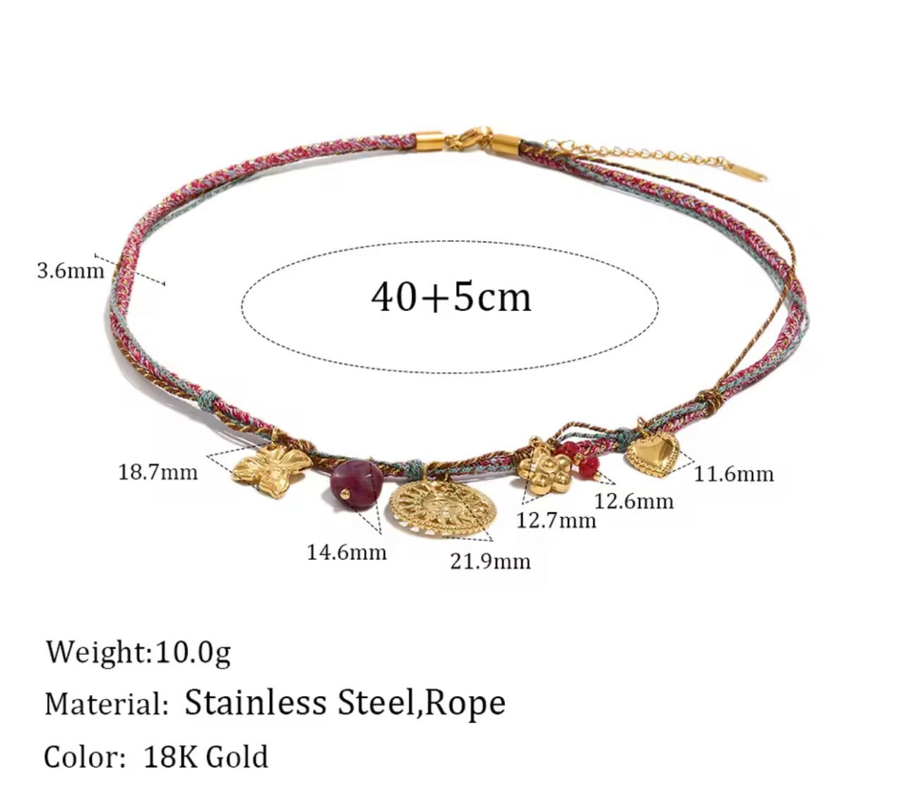 Rope Chain Necklace And Bracelet