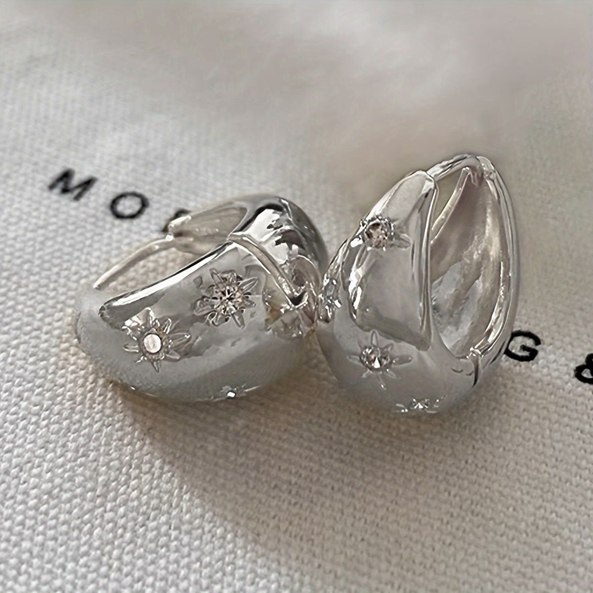 Smooth Star Zircon Earrings