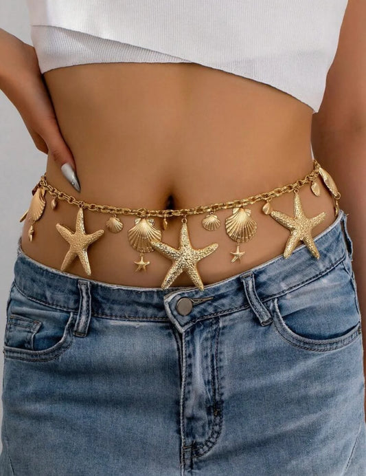Boho  Starfish Shell Waist chain